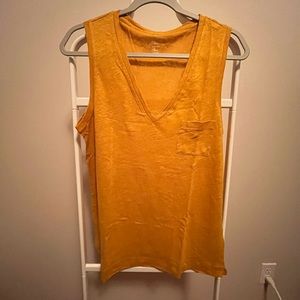 NWT J. Crew Linen V-Neck Pocket Tank
